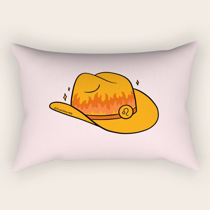 Leo Cowboy Hat Rectangular Pillow Gallery Image 1