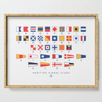 Maritime Nautical Signal Flags Chart - White Serving Tray Gallery Image 1