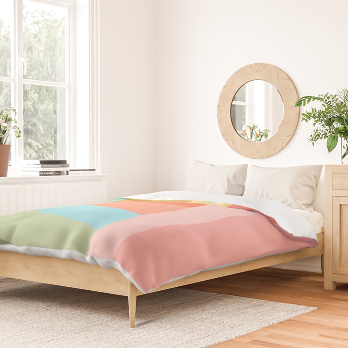 Abstract Geometry Steps in Beachy Pastels Duvet Cover Gallery Image 2