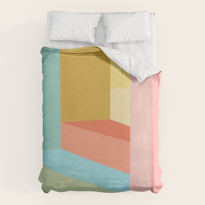 Abstract Geometry Steps in Beachy Pastels Duvet Cover Gallery Image 6
