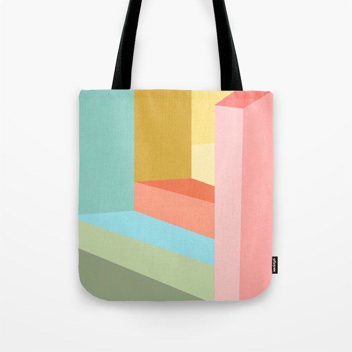 Abstract Geometry Steps in Beachy Pastels Tote Bag Gallery Image 1