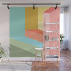 Abstract Geometry Steps in Beachy Pastels Wall Mural Gallery Image 1