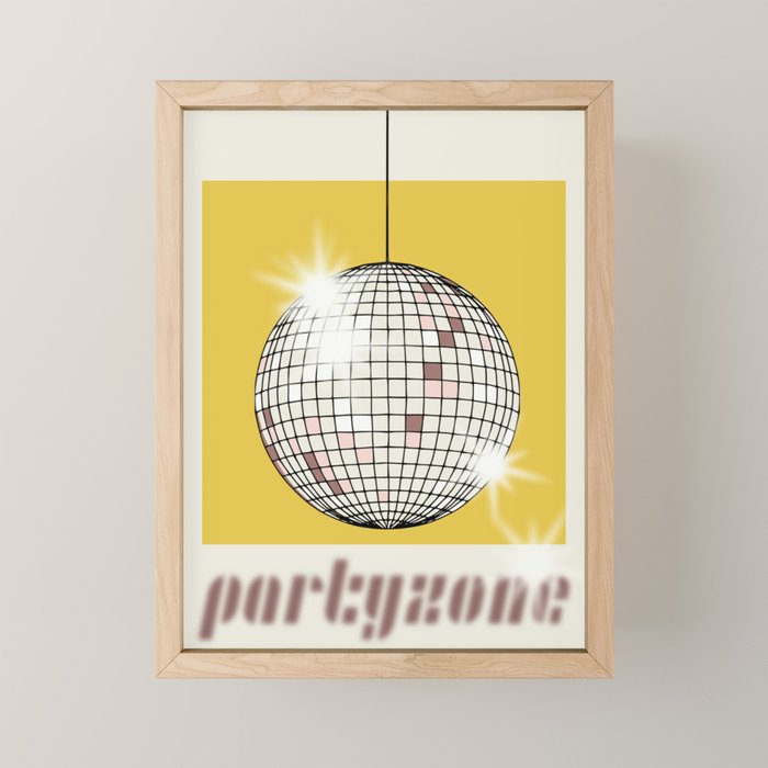 Celebrate the 80s Partyzone yellow Mini Art Print Gallery Image 1