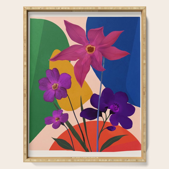 Colorful Bloomscape 1 Serving Tray Gallery Image 1