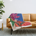 Colorful Bloomscape 1 Throw Blanket Gallery Image 1