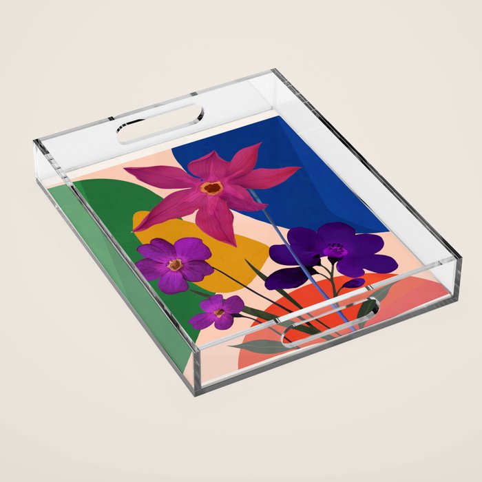 Colorful Bloomscape 1 Acrylic Tray Gallery Image 1