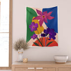 Colorful Bloomscape 1 Wall Tapestry Gallery Image 2