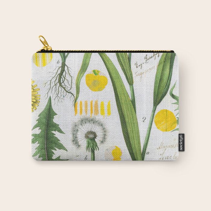 Botanical Series: Yellow Dandelion Carry All Pouch Gallery Image 1