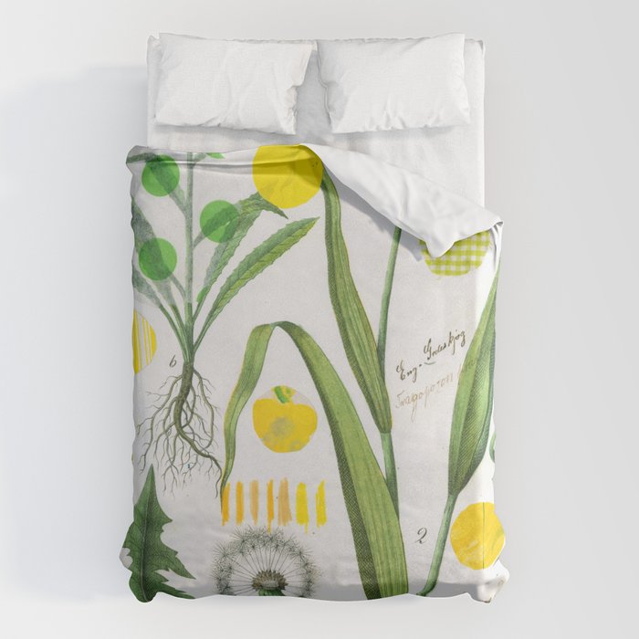 Botanical Series: Yellow Dandelion Duvet Cover Gallery Image 1