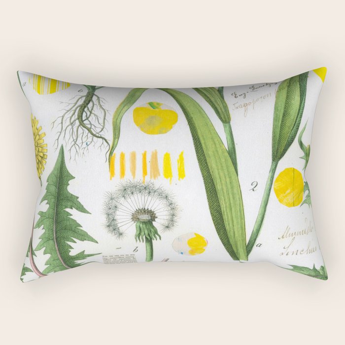 Botanical Series: Yellow Dandelion Rectangular Pillow Gallery Image 2