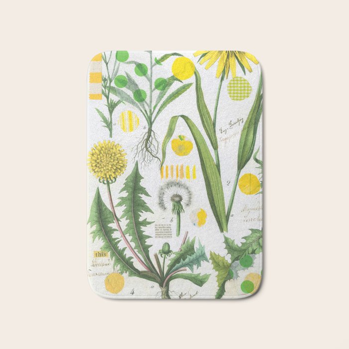 Botanical Series: Yellow Dandelion Bath Mat Gallery Image 1
