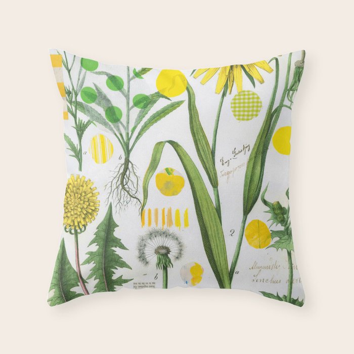 Botanical Series: Yellow Dandelion Throw Pillow Gallery Image 6