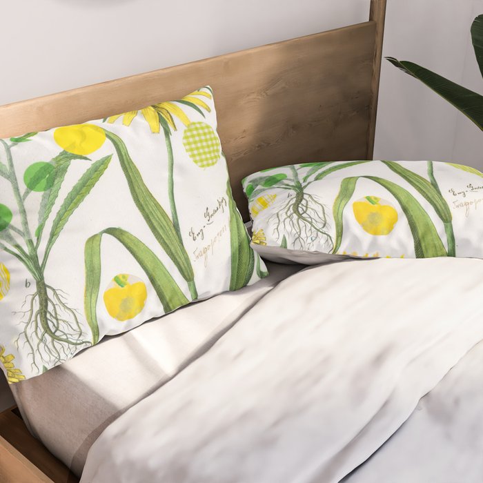 Botanical Series: Yellow Dandelion Pillow Sham Gallery Image 2