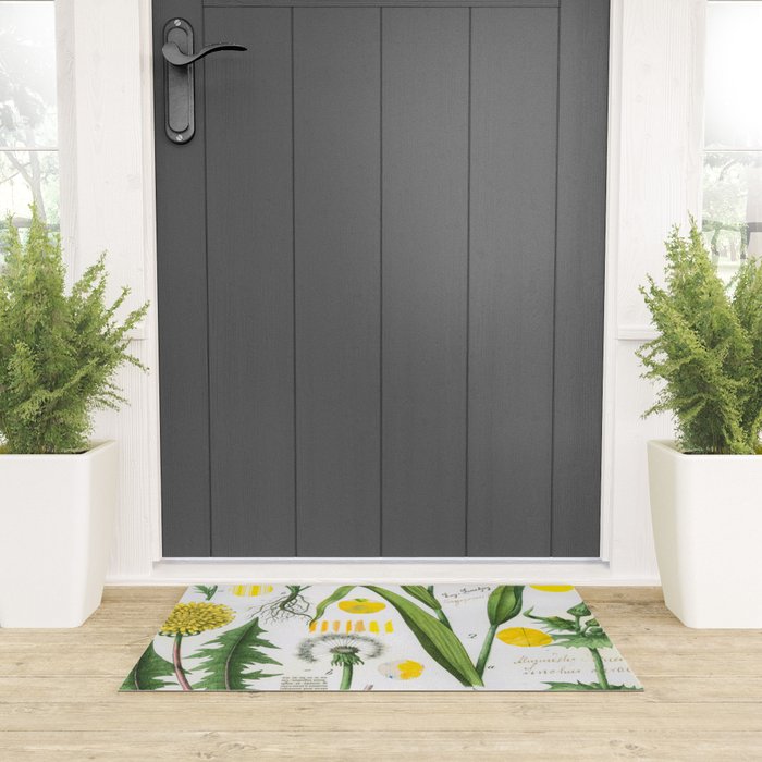 Botanical Series: Yellow Dandelion Welcome Mat Gallery Image 3