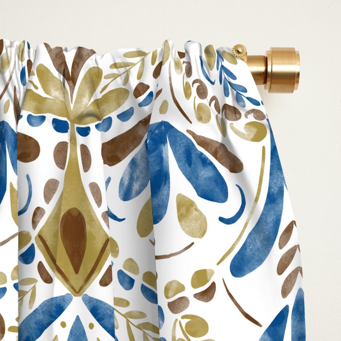 Whimsical Botanical Tile Window Curtain Gallery Image 2