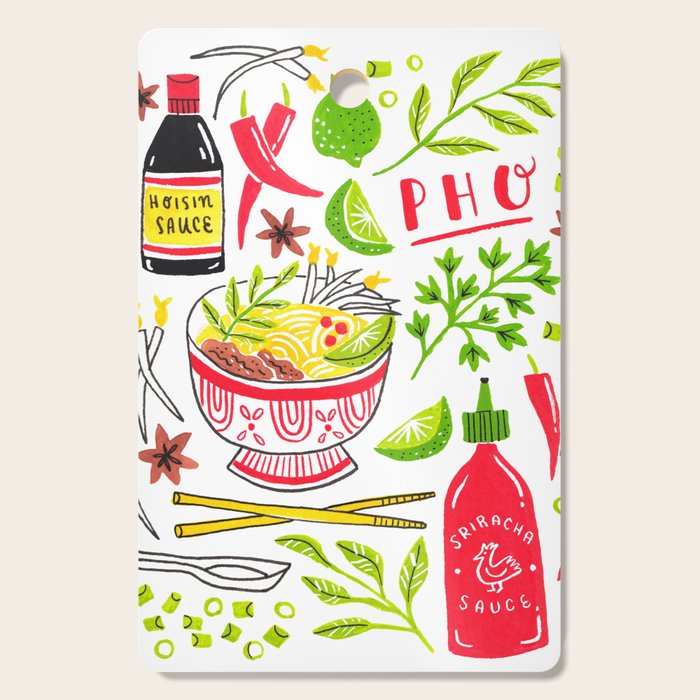 Vietnamese Pho Soup Sriracha Cutting Board Gallery Image 1