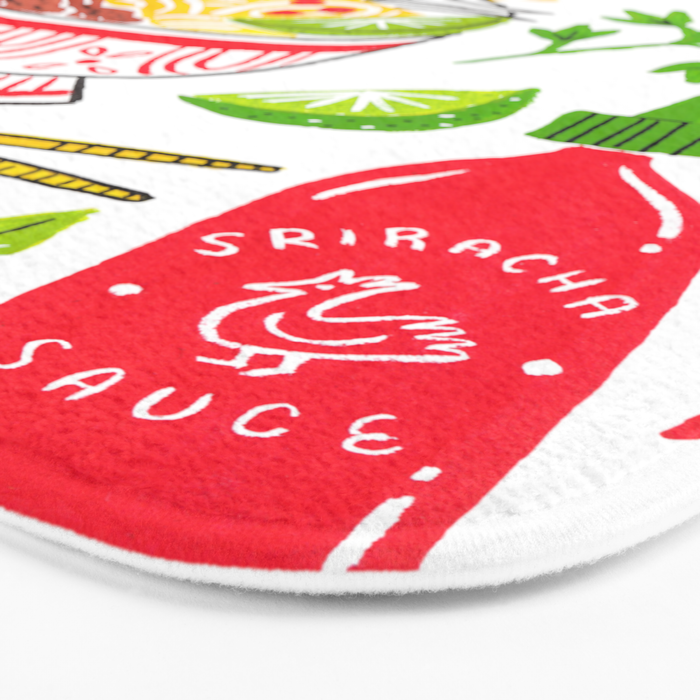 Vietnamese Pho Soup Sriracha Bath Mat Gallery Image 3