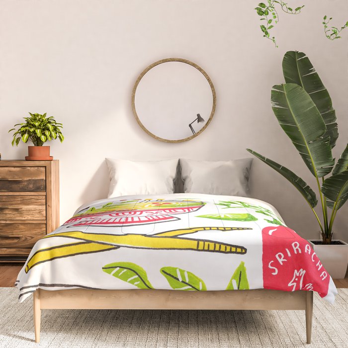 Vietnamese Pho Soup Sriracha Comforter Gallery Image 3