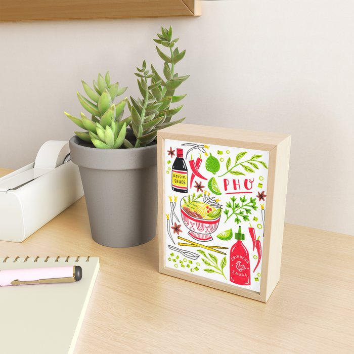 Vietnamese Pho Soup Sriracha Mini Art Print Gallery Image 2