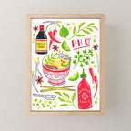 Vietnamese Pho Soup Sriracha Mini Art Print Gallery Image 1
