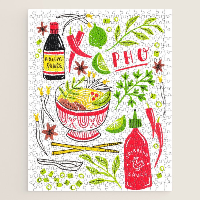 Vietnamese Pho Soup Sriracha Jigsaw Puzzle Gallery Image 1