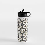Black and white marble Moroccan mosaic Water Bottle Gallery Image 1