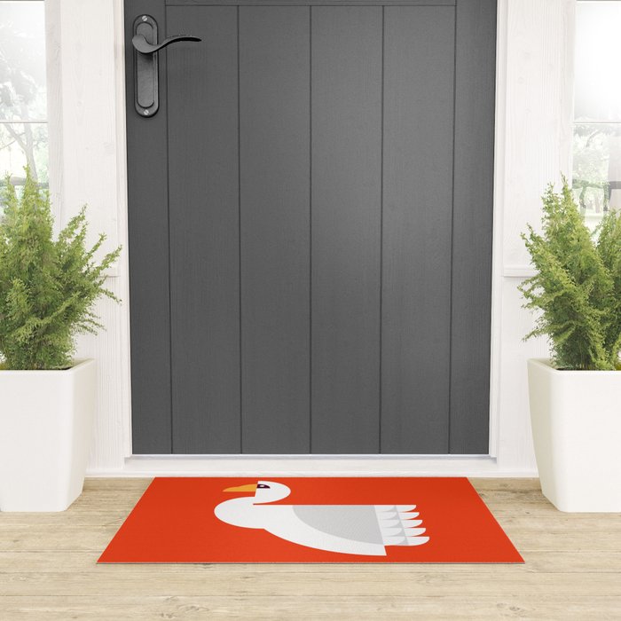 Geometric swan Welcome Mat Gallery Image 3