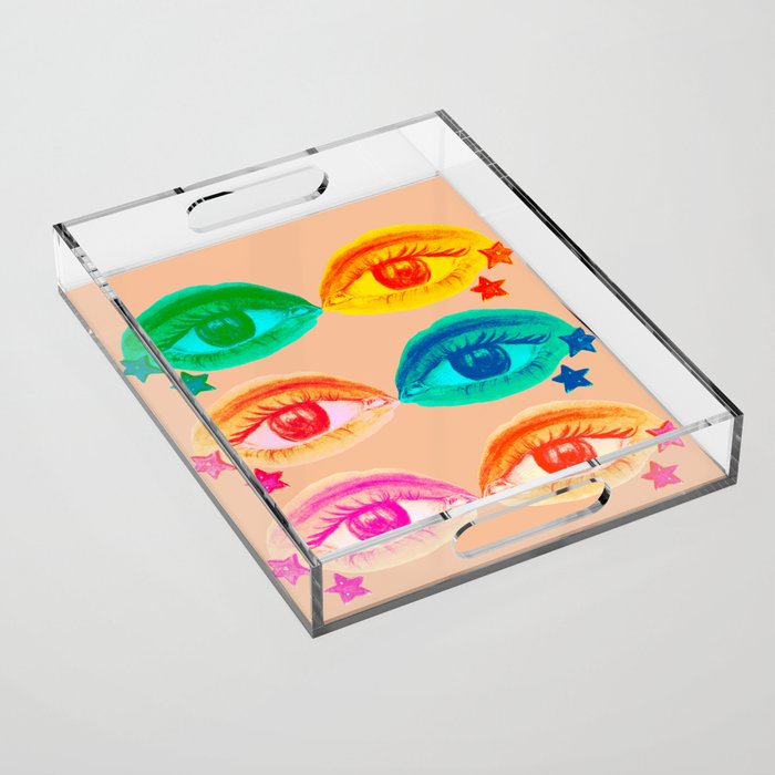 Mystic Colored Eye Pattern  Acrylic Tray Gallery Image 1