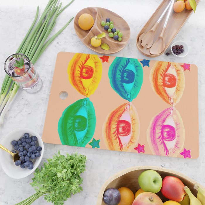 Mystic Colored Eye Pattern  Cutting Board Gallery Image 2