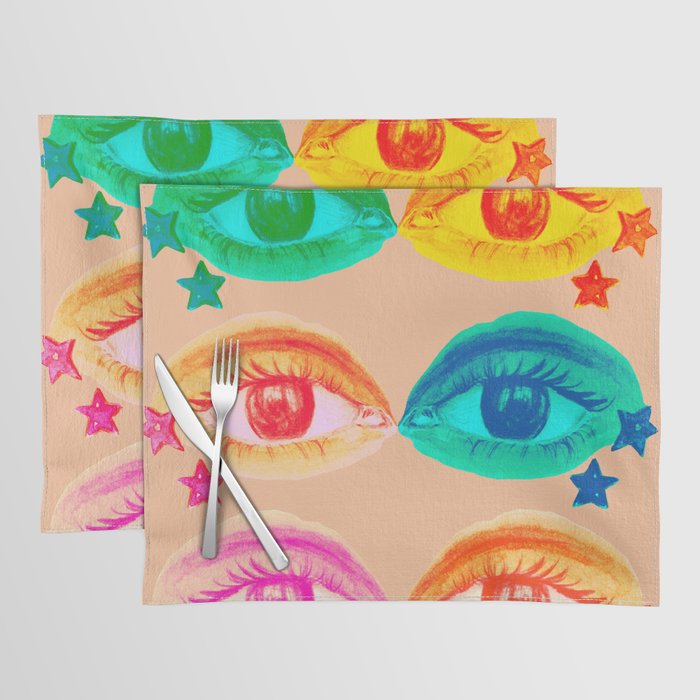 Mystic Colored Eye Pattern  Placemat Gallery Image 1