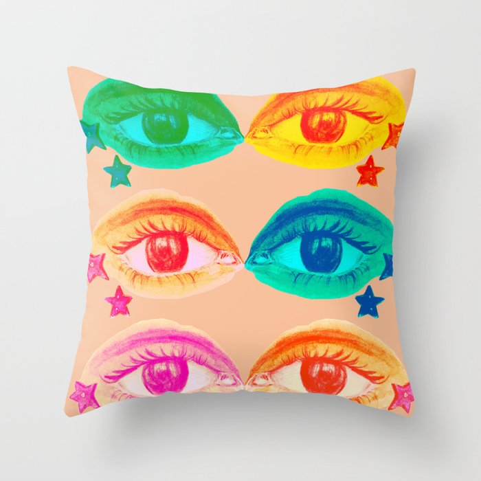 Mystic Colored Eye Pattern  Throw Pillow Gallery Image 6
