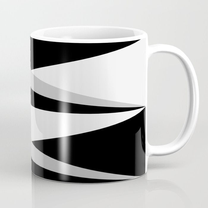 Geometric Triangles VI Black and White Coffee Mug Gallery Image 1