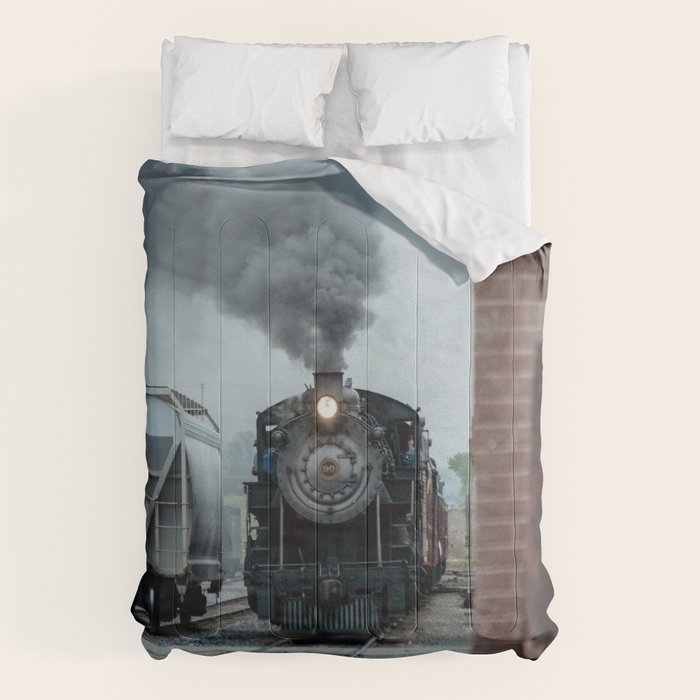 Strasburg Railroad Steam Engine #90 Vintage Train Locomotive Pennsylvania Comforter Gallery Image 1