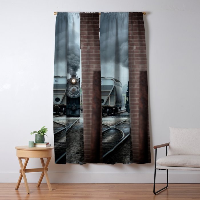 Strasburg Railroad Steam Engine #90 Vintage Train Locomotive Pennsylvania Window Curtain Gallery Image 1