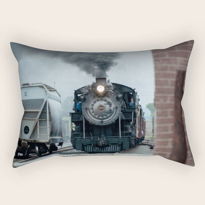 Strasburg Railroad Steam Engine #90 Vintage Train Locomotive Pennsylvania Rectangular Pillow Gallery Image 1
