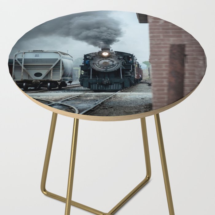 Strasburg Railroad Steam Engine #90 Vintage Train Locomotive Pennsylvania Side Table Gallery Image 2