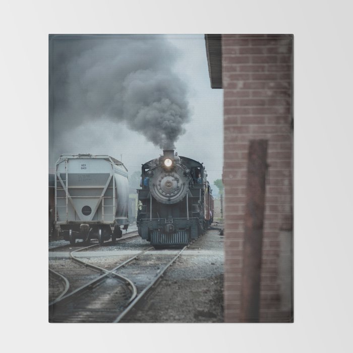Strasburg Railroad Steam Engine #90 Vintage Train Locomotive Pennsylvania Throw Blanket Gallery Image 2