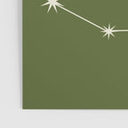 Capricorn Zodiac Star Constellation Line Art Olive Green Poster Gallery Image 3