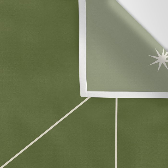 Capricorn Zodiac Star Constellation Line Art Olive Green Wall Tapestry Gallery Image 3