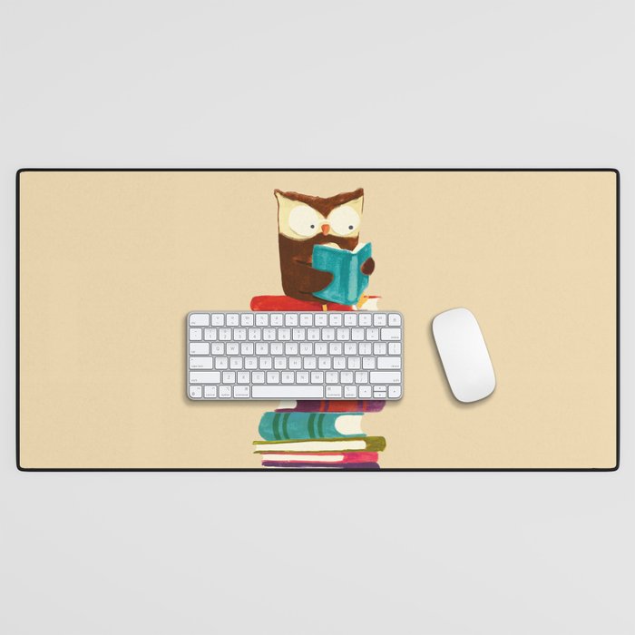 Owl Reading Rainbow Desk Mat Gallery Image 1