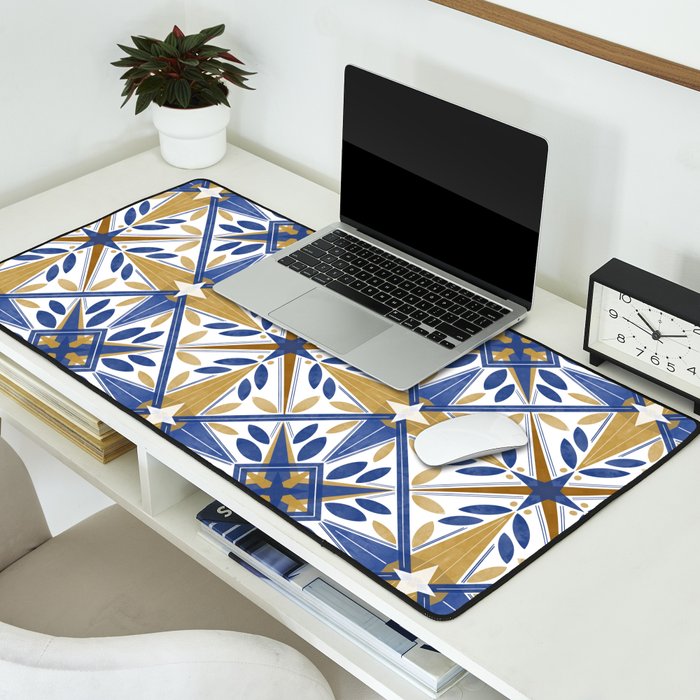 Geometric modern tile B Desk Mat Gallery Image 2