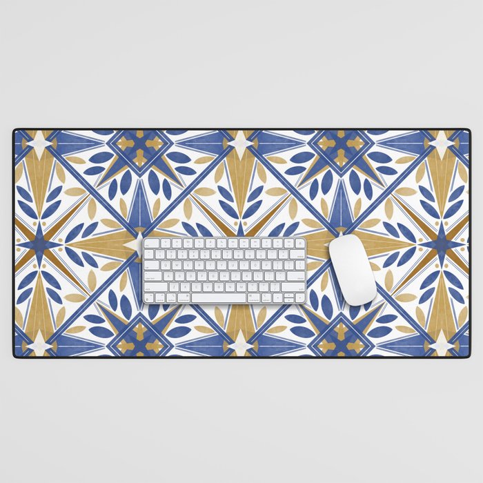 Geometric modern tile B Desk Mat Gallery Image 1