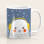Christmas Baby Seal with fairy lights Coffee Mug Gallery Image 1