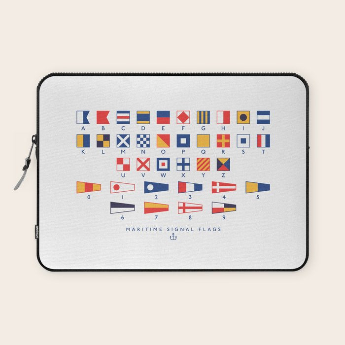 Maritime Nautical Signal Flags Chart - White Laptop Sleeve Gallery Image 1