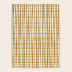 Retro Picnic Plaid Stripes - Watercolor Striped Pattern in Ochre, Mustard, Blue, and Cream Poster Gallery Image 4