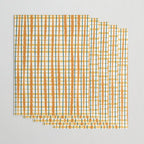 Retro Picnic Plaid Stripes - Watercolor Striped Pattern in Ochre, Mustard, Blue, and Cream Wrapping Paper Gallery Image 3