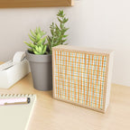 Retro Picnic Plaid Stripes - Watercolor Striped Pattern in Ochre, Mustard, Blue, and Cream Mini Art Print Gallery Image 2