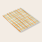 Retro Picnic Plaid Stripes - Watercolor Striped Pattern in Ochre, Mustard, Blue, and Cream Notebook Gallery Image 2
