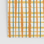 Retro Picnic Plaid Stripes - Watercolor Striped Pattern in Ochre, Mustard, Blue, and Cream Poster Gallery Image 3