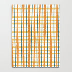 Retro Picnic Plaid Stripes - Watercolor Striped Pattern in Ochre, Mustard, Blue, and Cream Notebook Gallery Image 4